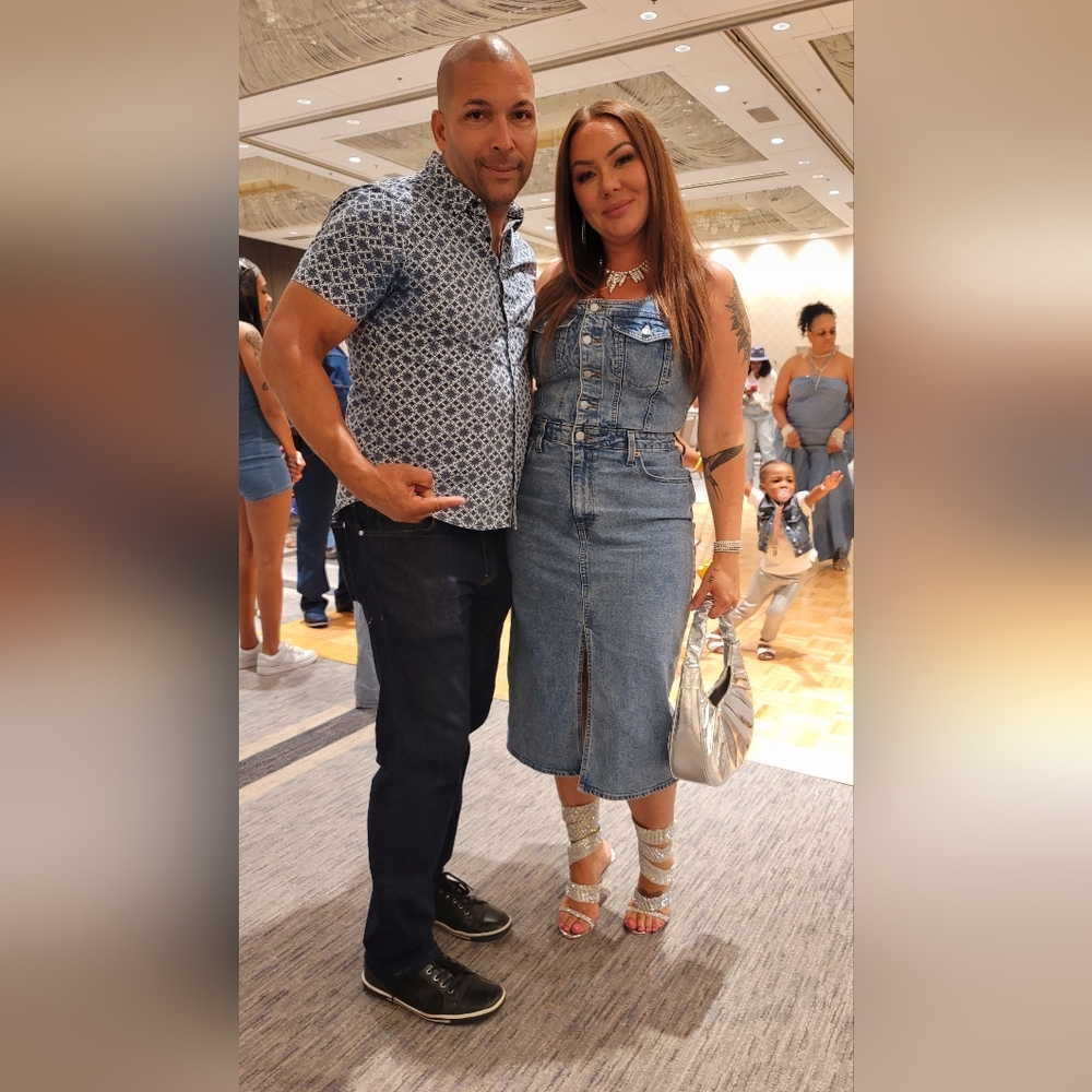 Universal Thread | Women's Denim Midi Dress  | Cowboy Carter Denim on Denim